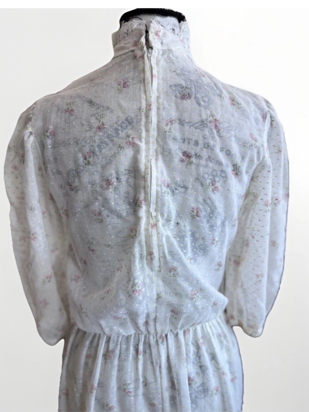 Vintage 70s Handmade Prairie Cottage Edwardian Whimsy Fairy Lace dress - Picture 8 of 14